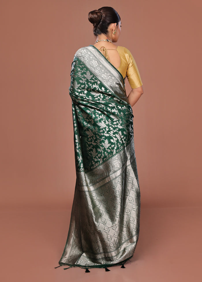 Blue Dupion Silk Saree With Blouse Piece