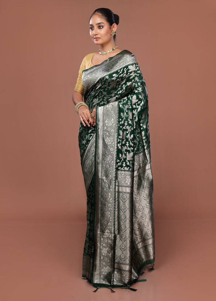 Blue Dupion Silk Saree With Blouse Piece