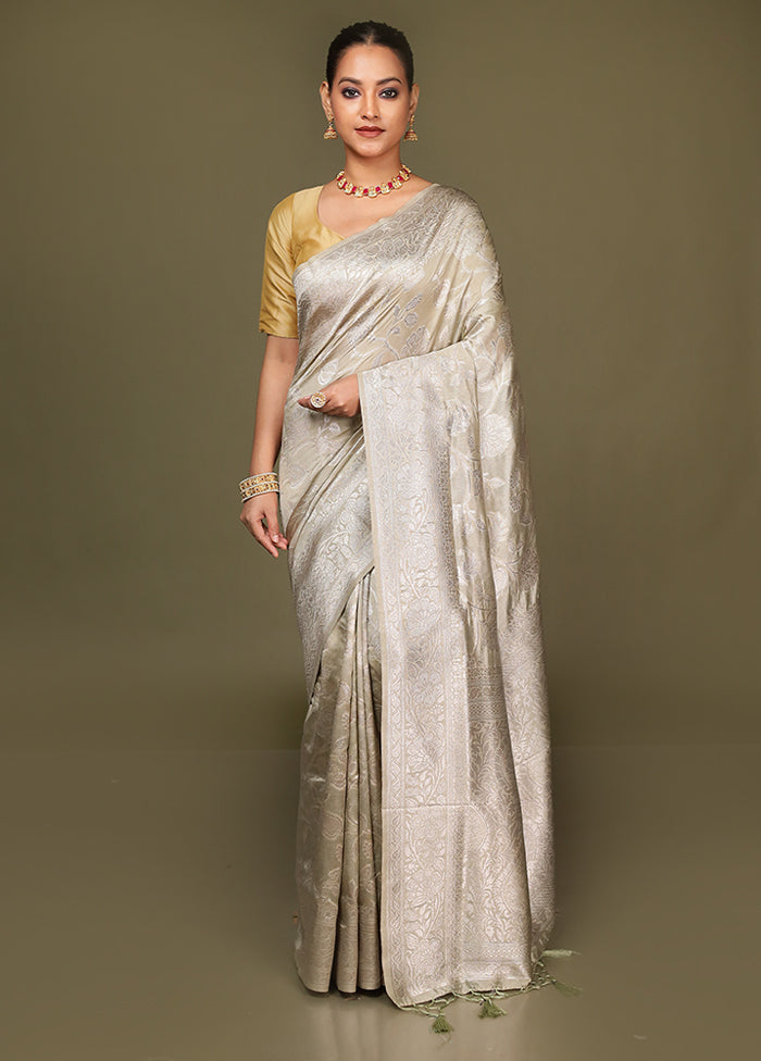 Green Dupion Silk Saree With Blouse Piece