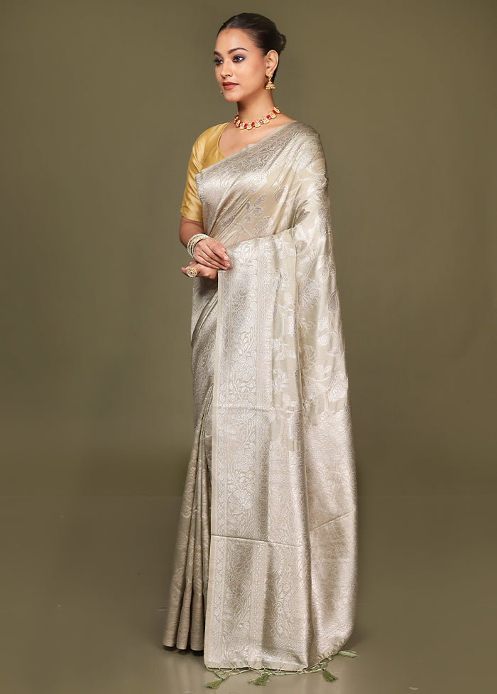 Green Dupion Silk Saree With Blouse Piece