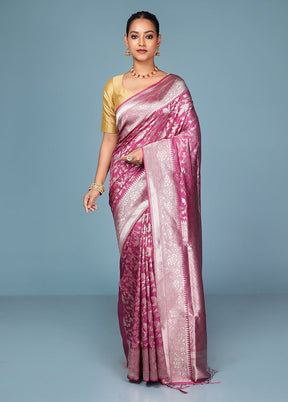 Pink Dupion Silk Saree With Blouse Piece