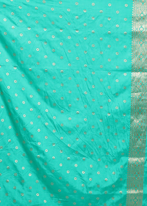 Green Dupion Silk Saree With Blouse Piece