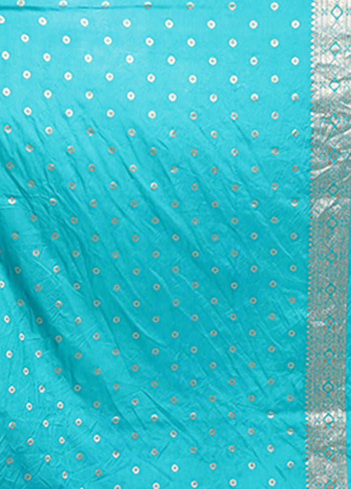 Blue Dupion Silk Saree With Blouse Piece