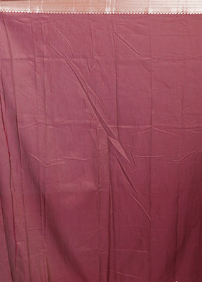 Maroon Cotton Saree With Blouse Piece