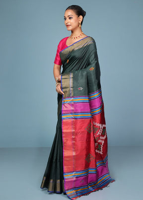Pink Handloom Kanjivaram Pure Silk Saree With Blouse Piece