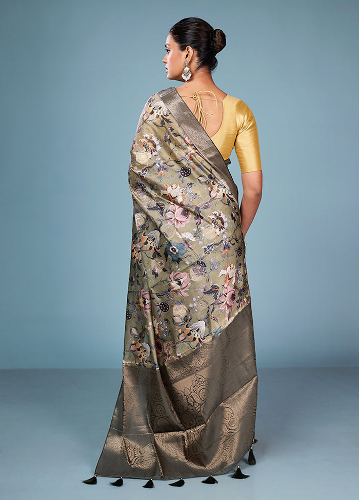 Multicolor Dupion Silk Saree With Blouse Piece