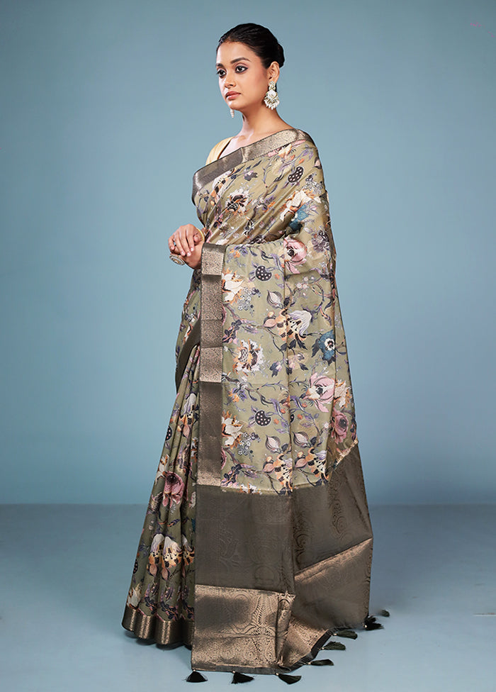 Multicolor Dupion Silk Saree With Blouse Piece
