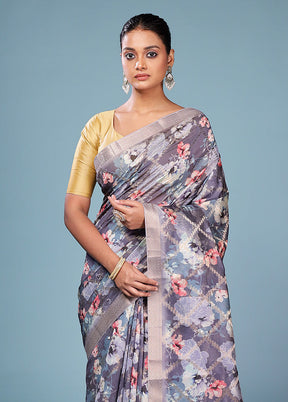 Multicolor Dupion Silk Saree With Blouse Piece