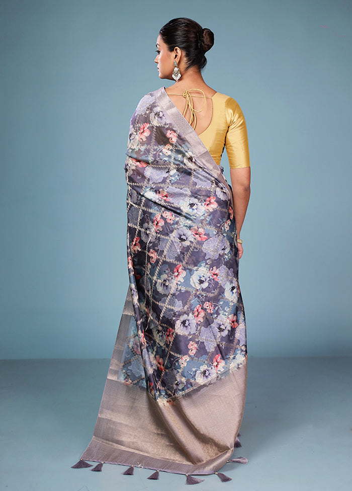Multicolor Dupion Silk Saree With Blouse Piece