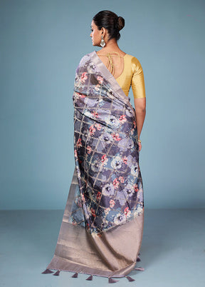 Multicolor Dupion Silk Saree With Blouse Piece