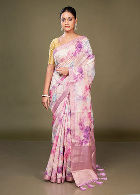 Multicolor Dupion Silk Saree With Blouse Piece