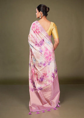 Multicolor Dupion Silk Saree With Blouse Piece