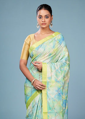 Multicolor Dupion Silk Saree With Blouse Piece