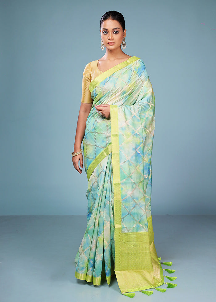 Multicolor Dupion Silk Saree With Blouse Piece