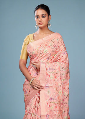 Multicolor Dupion Silk Saree With Blouse Piece