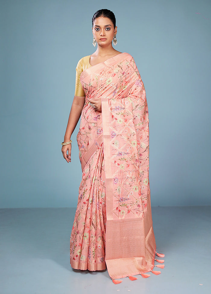 Multicolor Dupion Silk Saree With Blouse Piece