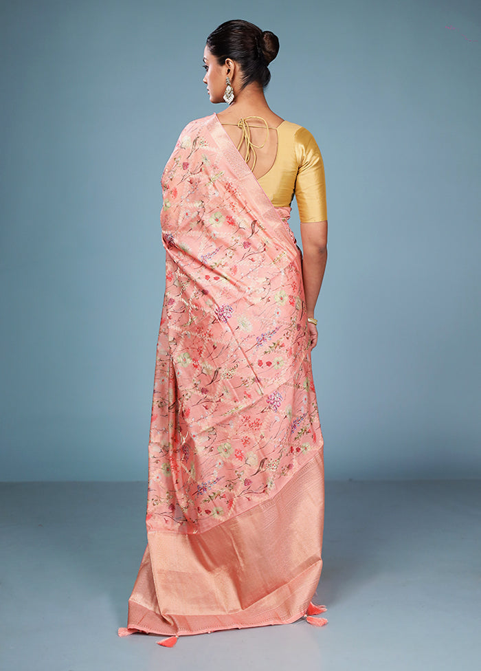 Multicolor Dupion Silk Saree With Blouse Piece