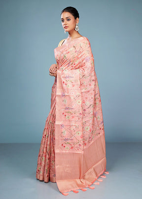 Multicolor Dupion Silk Saree With Blouse Piece