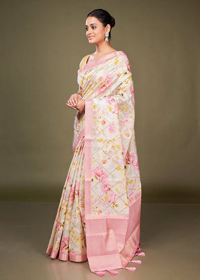 Multicolor Dupion Silk Saree With Blouse Piece