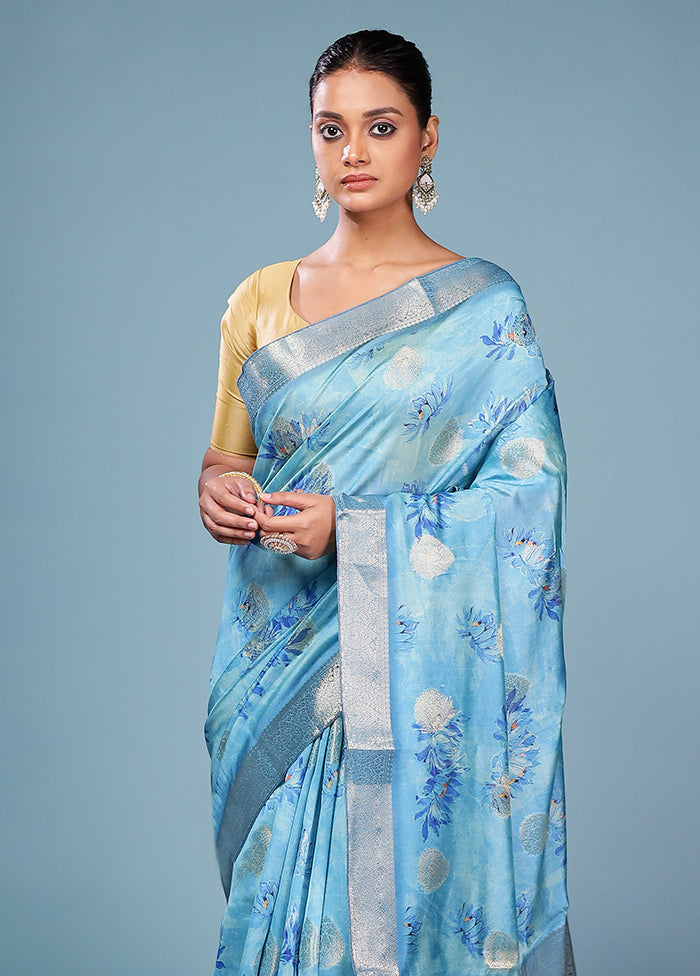 Multicolor Dupion Silk Saree With Blouse Piece