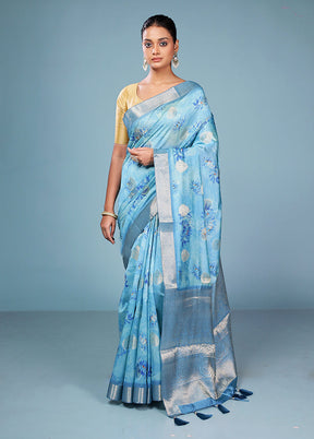 Multicolor Dupion Silk Saree With Blouse Piece