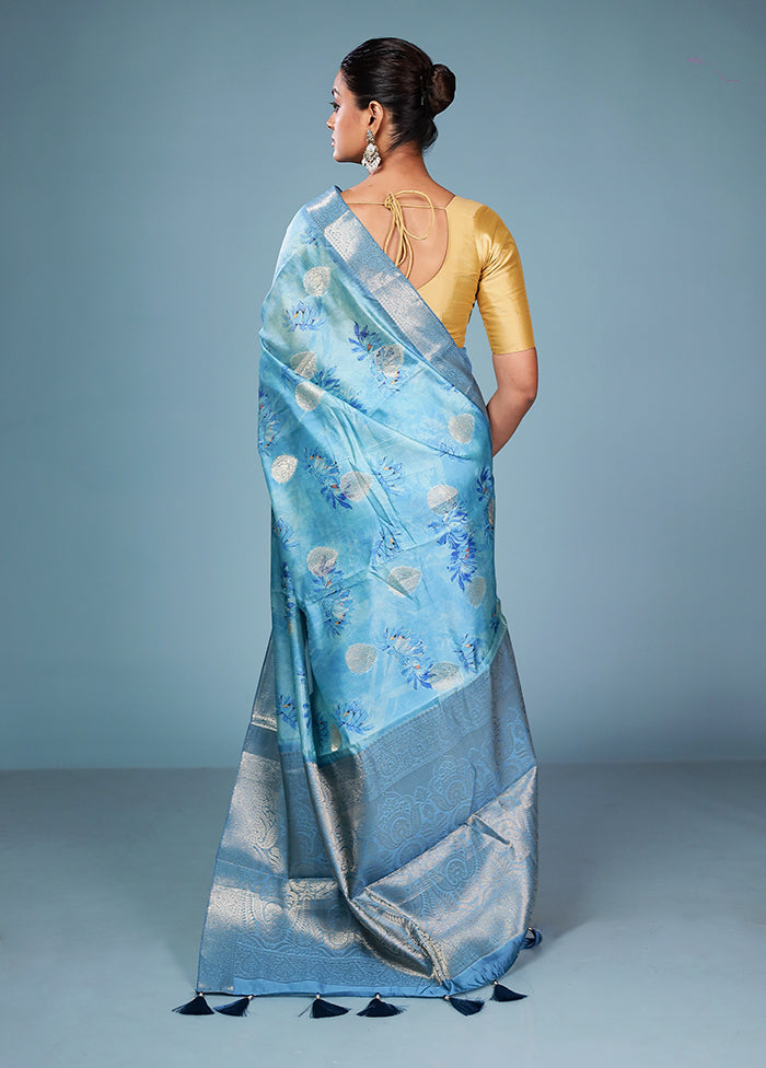 Multicolor Dupion Silk Saree With Blouse Piece