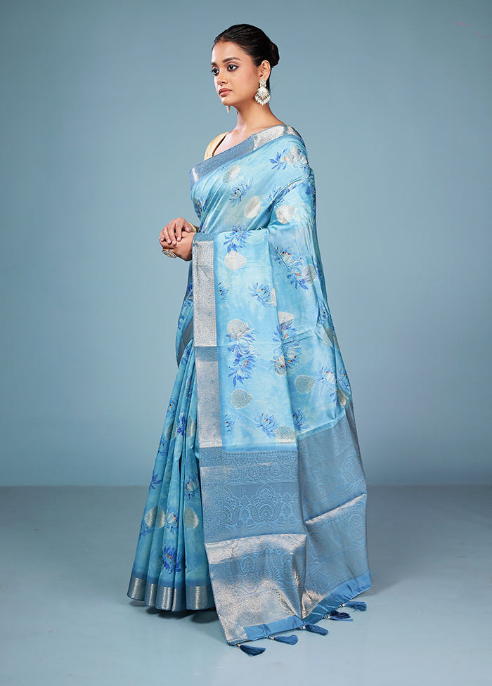 Multicolor Dupion Silk Saree With Blouse Piece