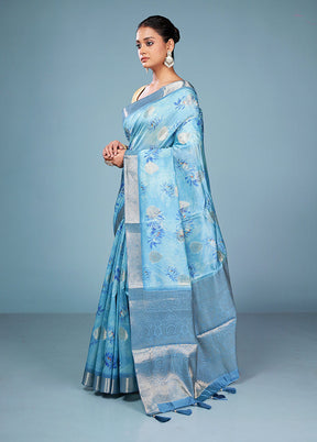 Multicolor Dupion Silk Saree With Blouse Piece