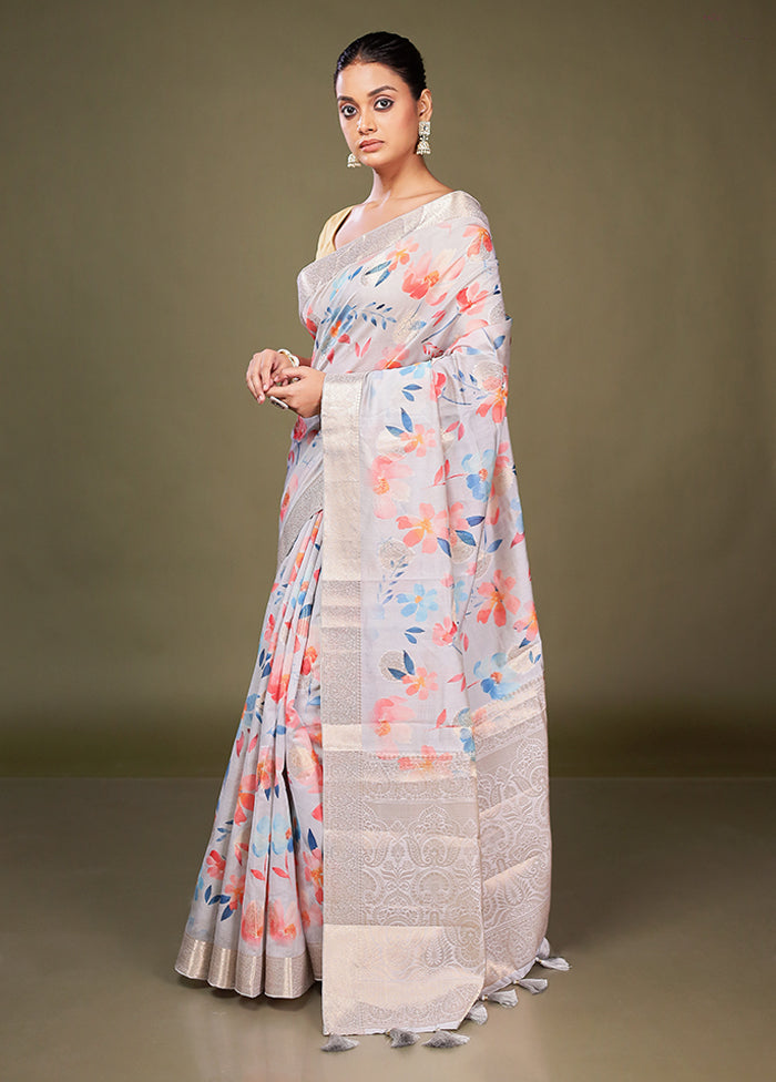 Multicolor Dupion Silk Saree With Blouse Piece