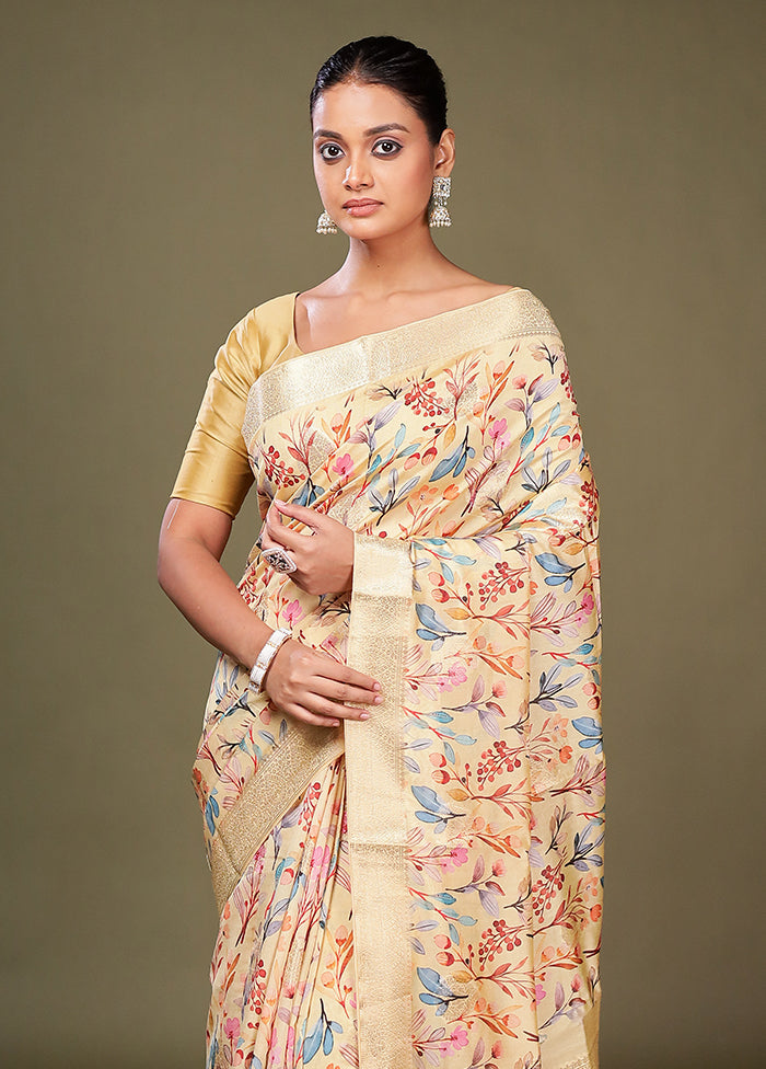 Multicolor Dupion Silk Saree With Blouse Piece