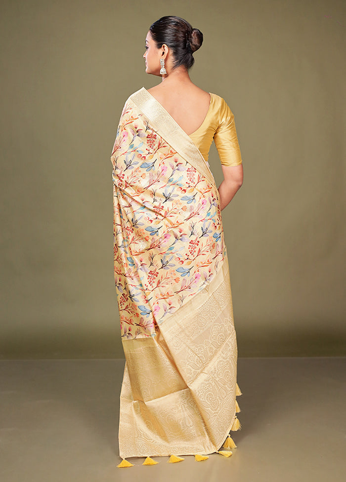 Multicolor Dupion Silk Saree With Blouse Piece
