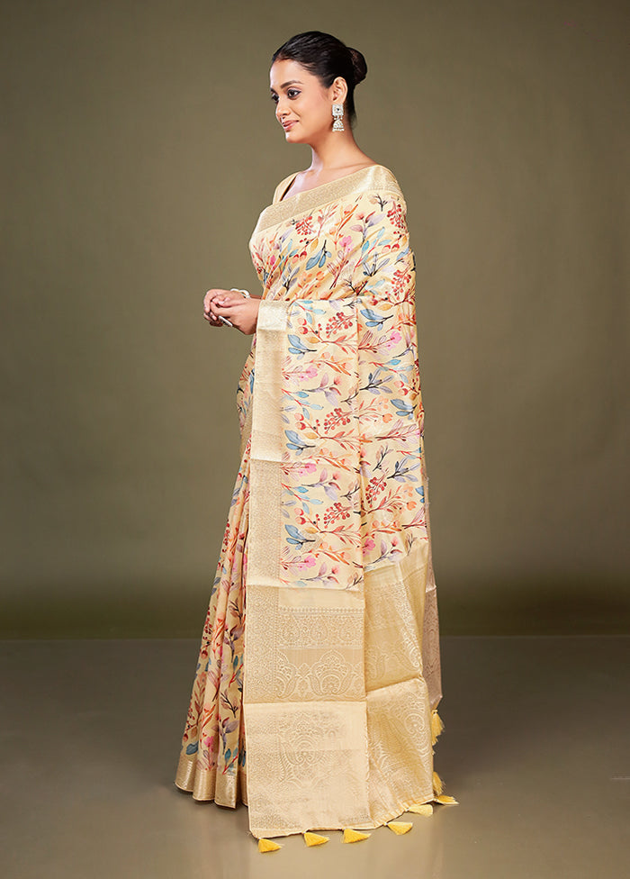Multicolor Dupion Silk Saree With Blouse Piece