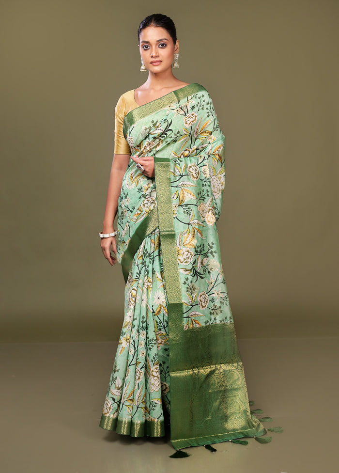 Multicolor Dupion Silk Saree With Blouse Piece