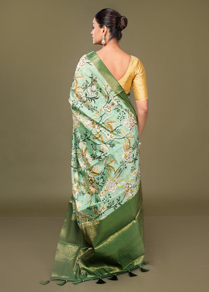 Multicolor Dupion Silk Saree With Blouse Piece