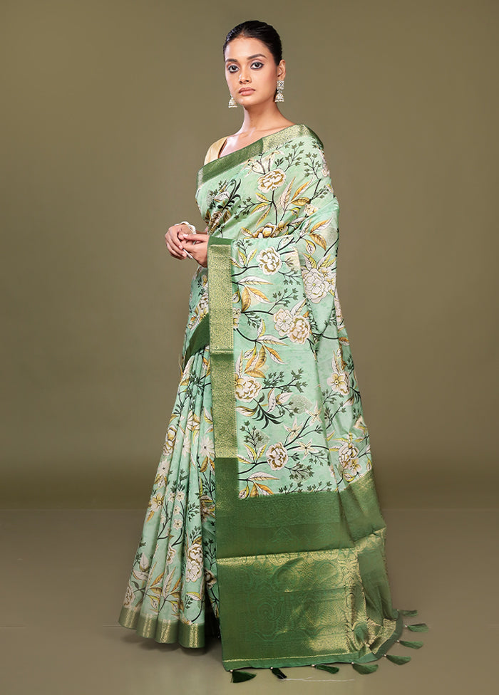 Multicolor Dupion Silk Saree With Blouse Piece