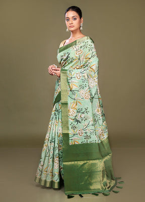 Multicolor Dupion Silk Saree With Blouse Piece