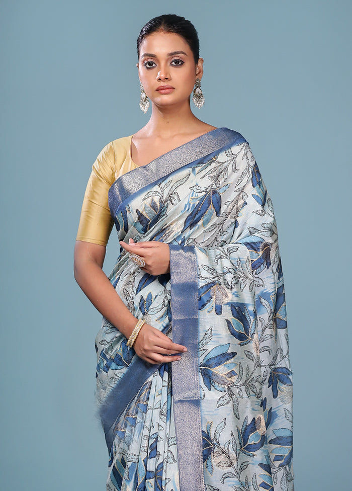 Multicolor Dupion Silk Saree With Blouse Piece