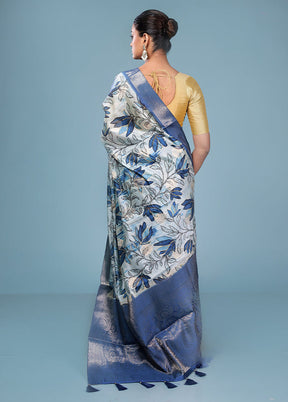 Multicolor Dupion Silk Saree With Blouse Piece