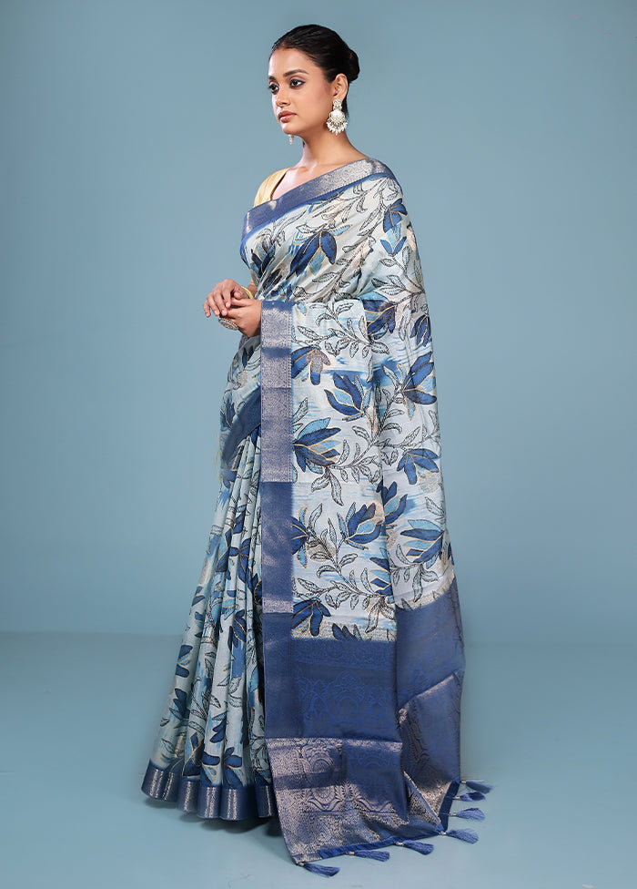 Multicolor Dupion Silk Saree With Blouse Piece