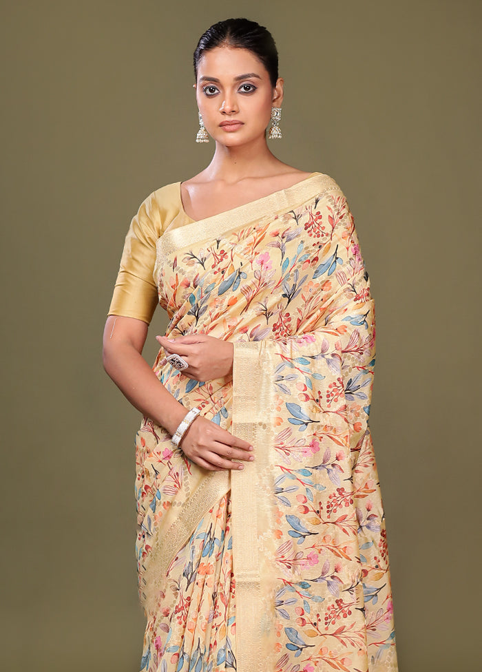 Multicolor Dupion Silk Saree With Blouse Piece