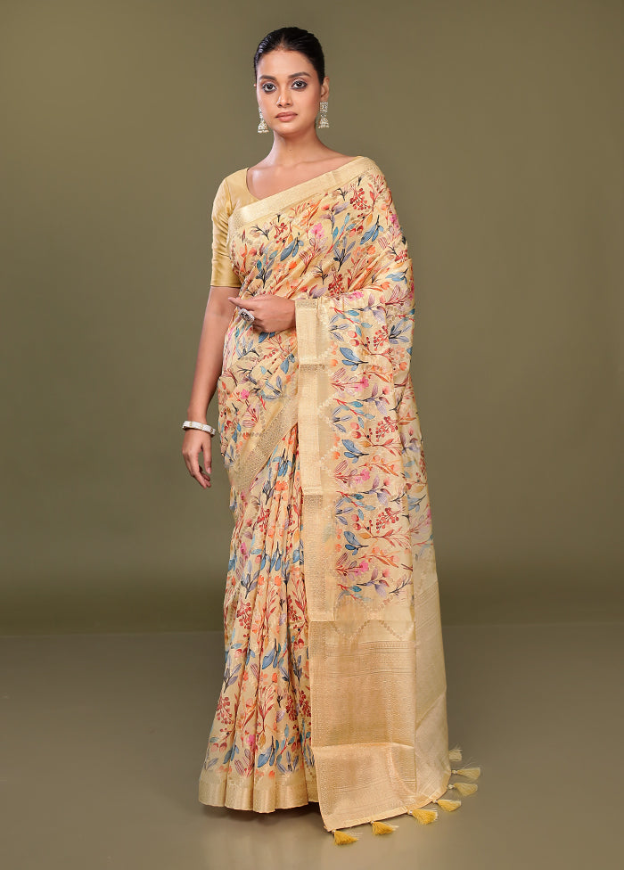 Multicolor Dupion Silk Saree With Blouse Piece