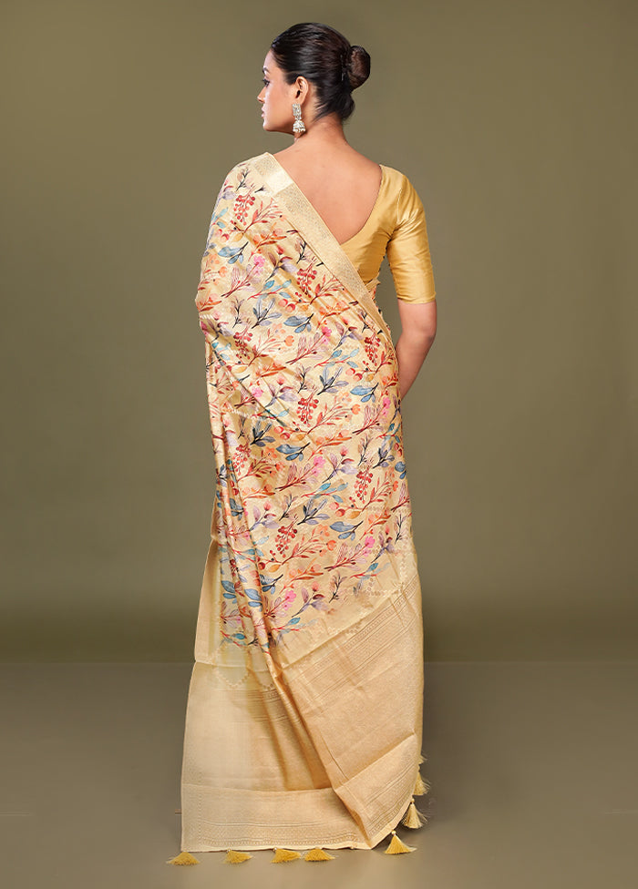 Multicolor Dupion Silk Saree With Blouse Piece