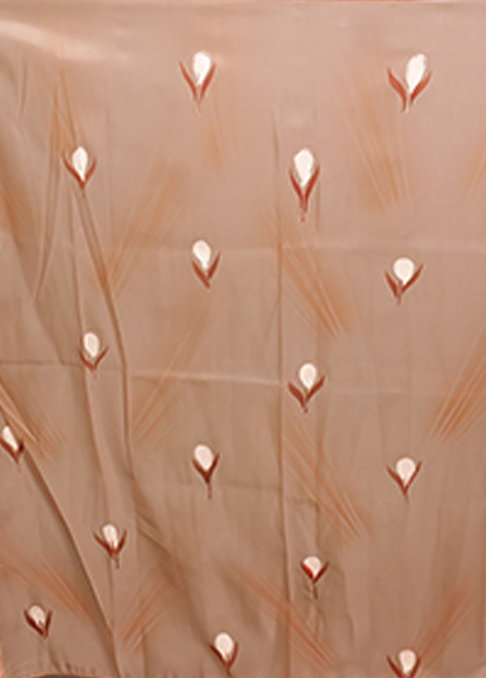 Peach Organza Saree With Blouse Piece