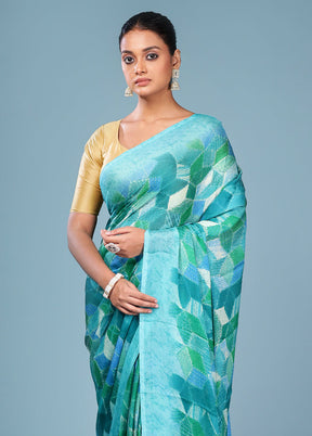 Multicolor Chiffon Silk Saree With Blouse Piece