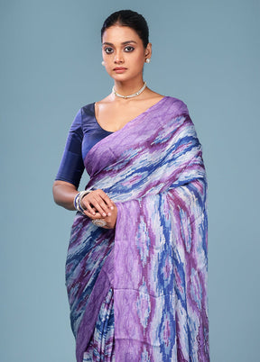 Multicolor Chiffon Silk Saree With Blouse Piece