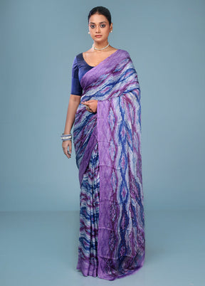 Multicolor Chiffon Silk Saree With Blouse Piece