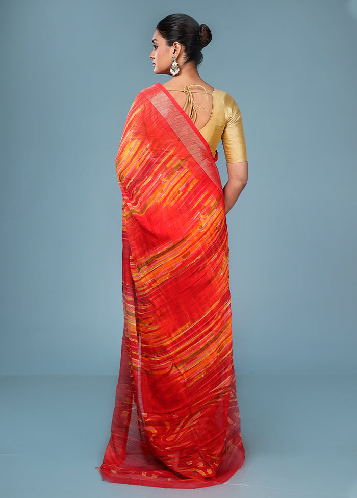 Pink Chiffon Silk Saree With Blouse Piece