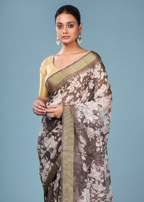 Multicolor Chiffon Silk Saree With Blouse Piece