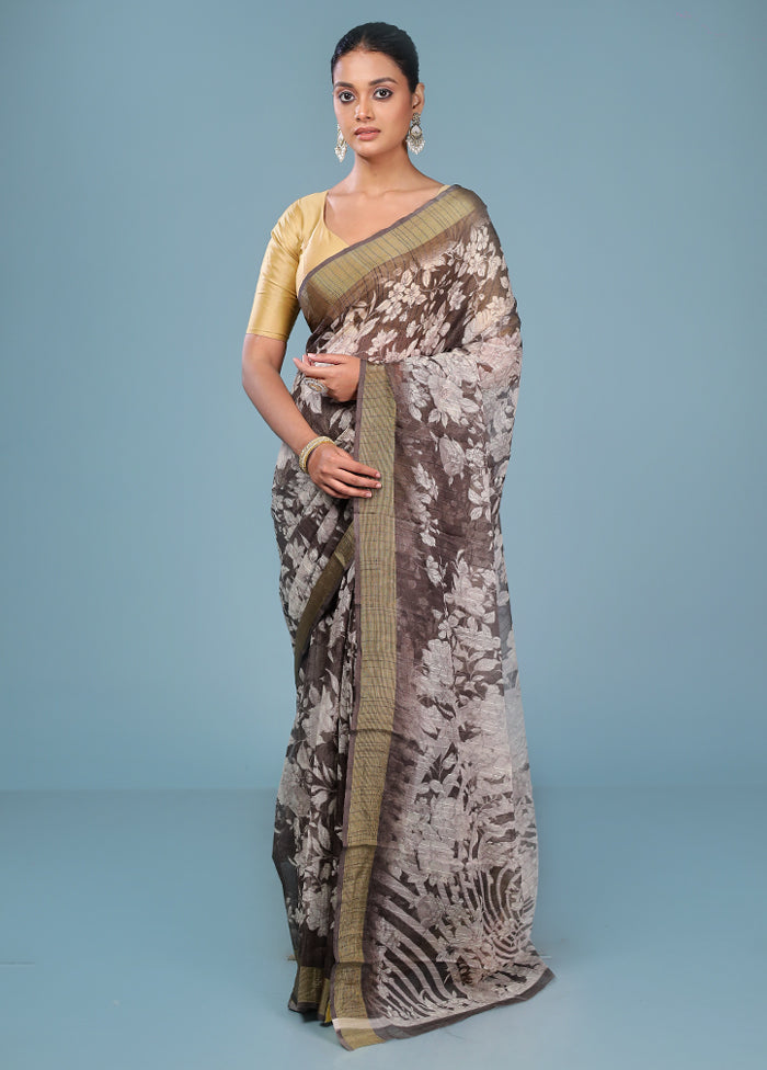 Multicolor Chiffon Silk Saree With Blouse Piece