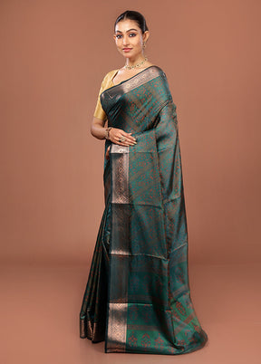 Green Jamewar Silk Saree With Blouse Piece
